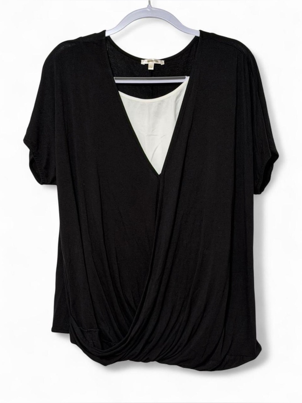 Matty M V-neck Crisscross Draped Top